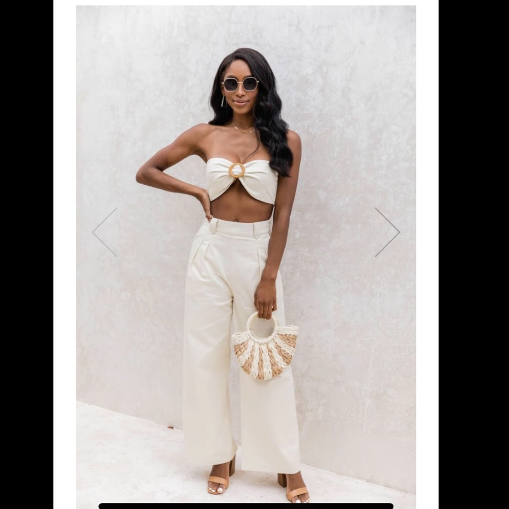 Beige Top & Pants Set